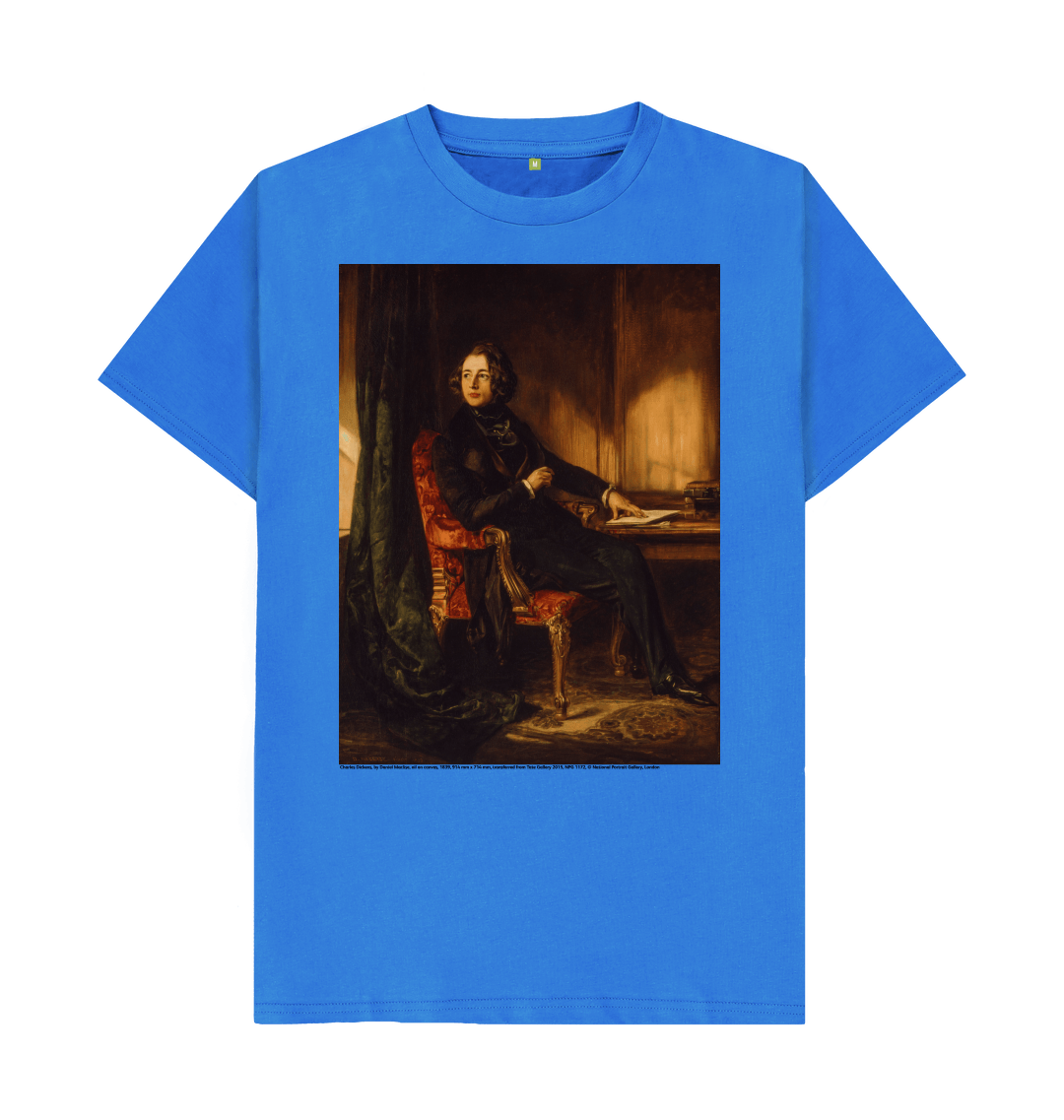 Bright blue printed t shirt front