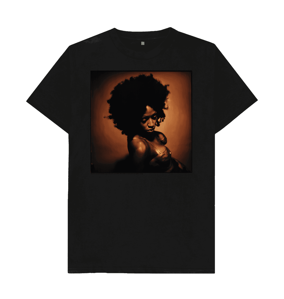 Black printed t shirt front