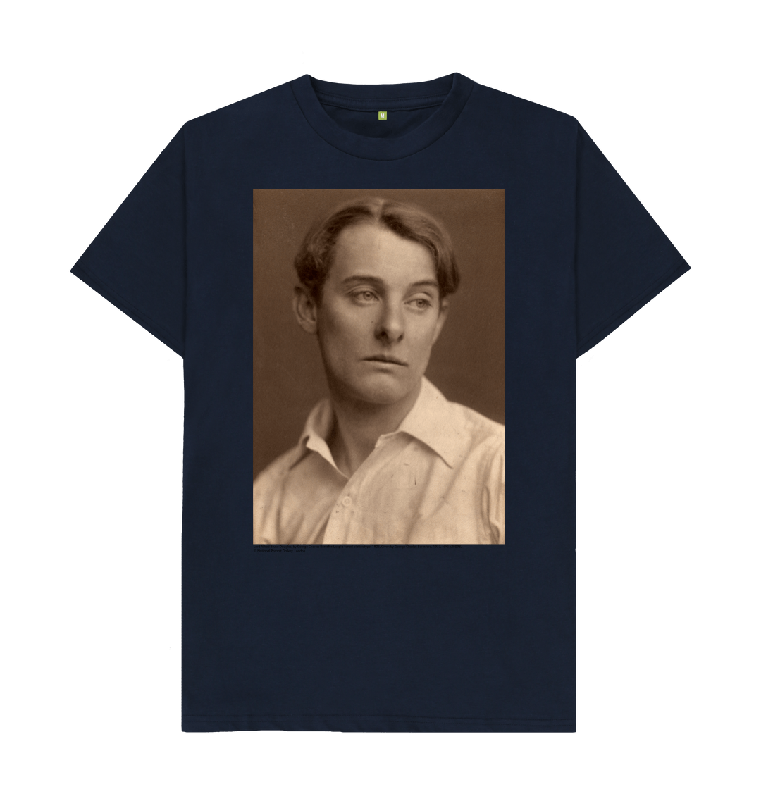Navy blue printed t shirt front