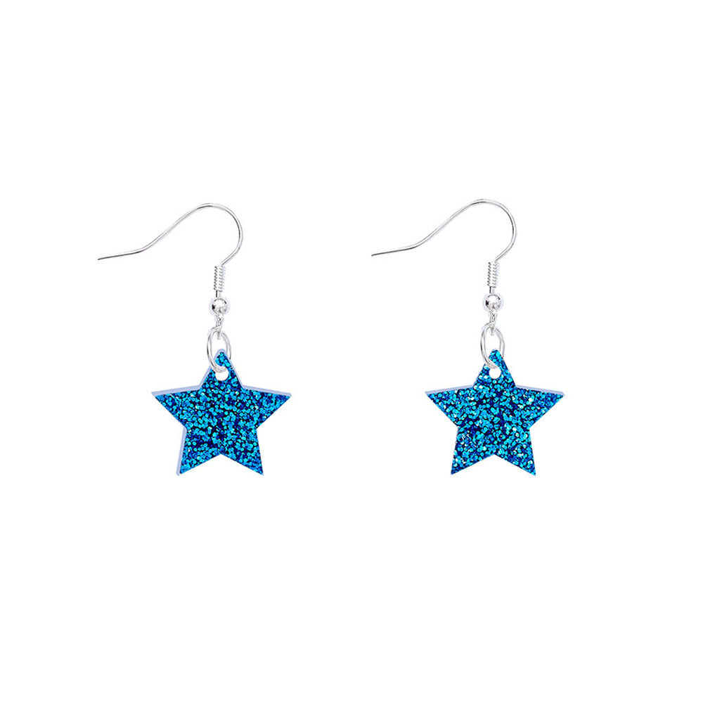 Tatty devine star charm earrings blue glitter