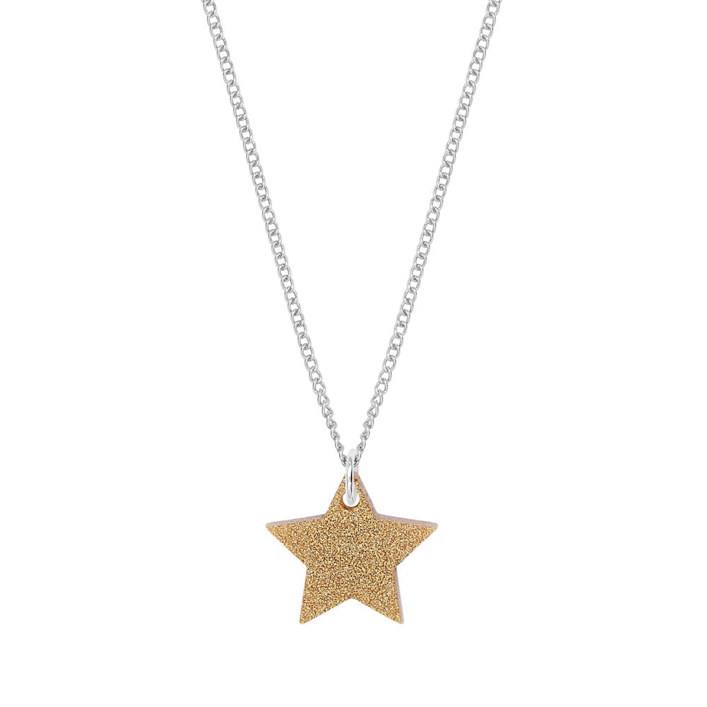 Tatty devine star charm pendant gold dust close