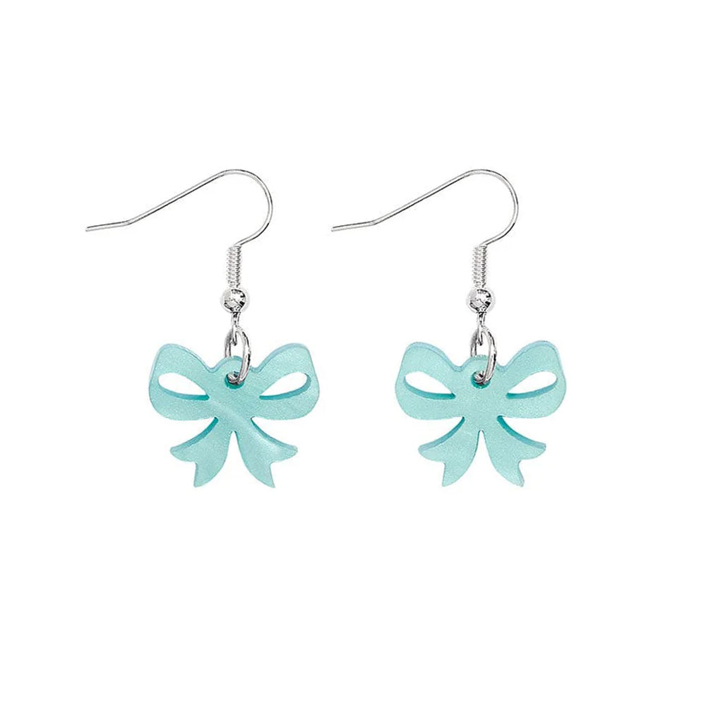 Tatty devine teal pearl bow earrings