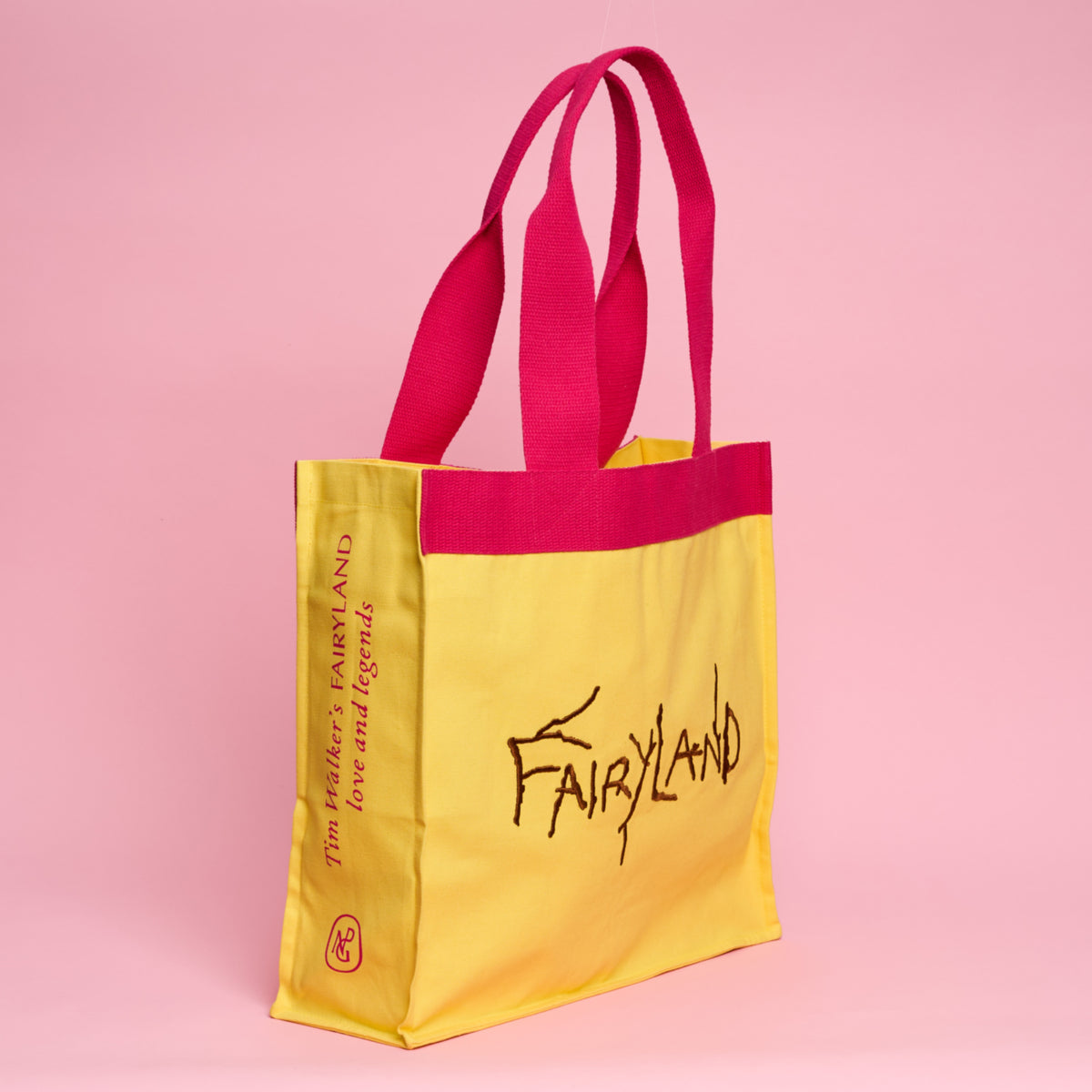 Tim walkers fairyland tote bag yellow pink side