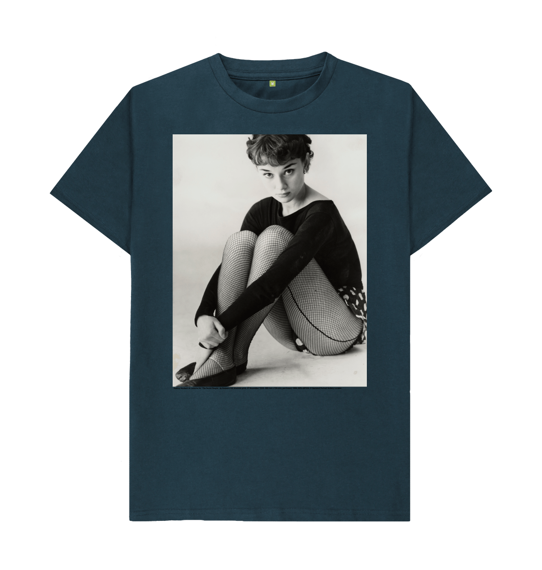 Denim blue printed t shirt front