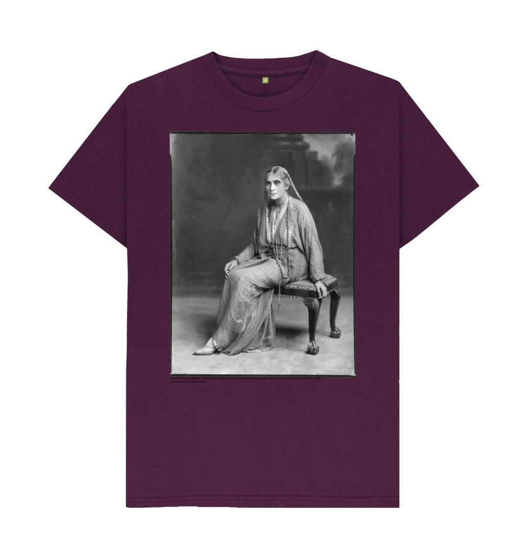Purple printed t shirt front