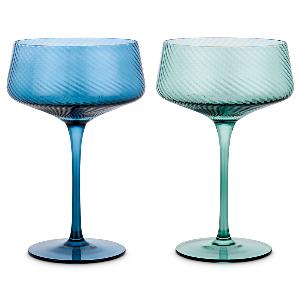 Twist champagne coups blue green