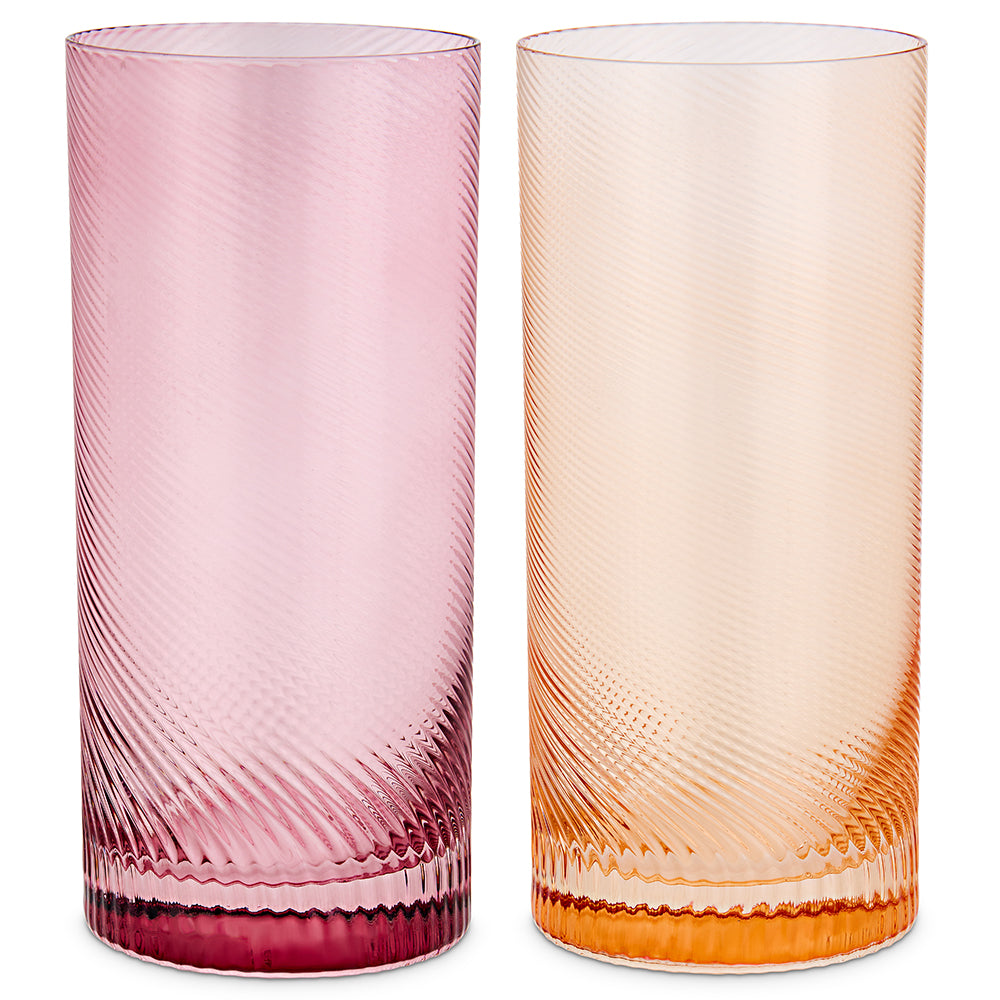 Twist highball tumblers pink peach