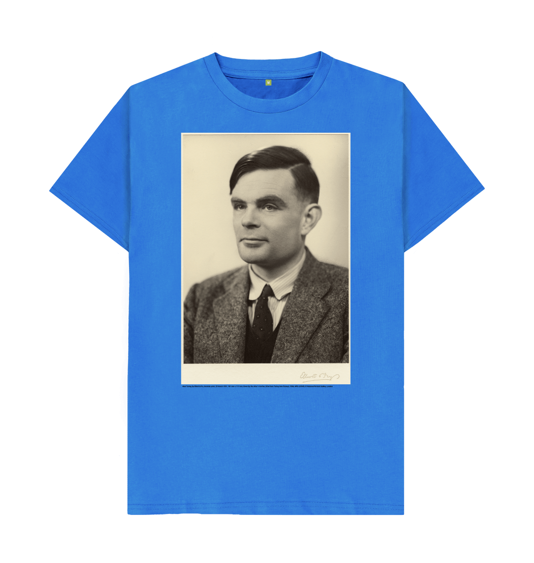 Bright blue printed t shirt front