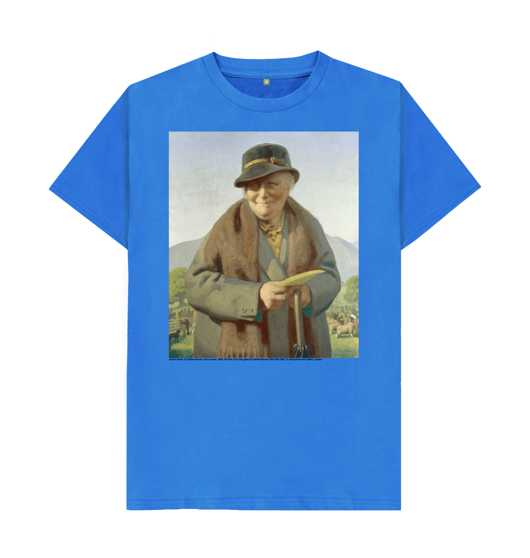 Bright blue printed t shirt front