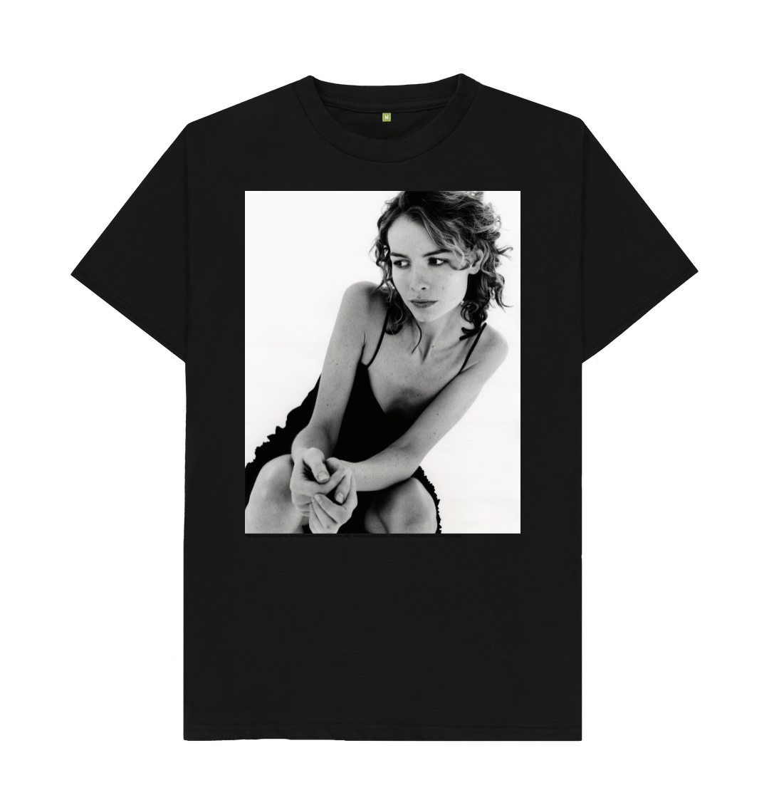 Black printed t shirt front