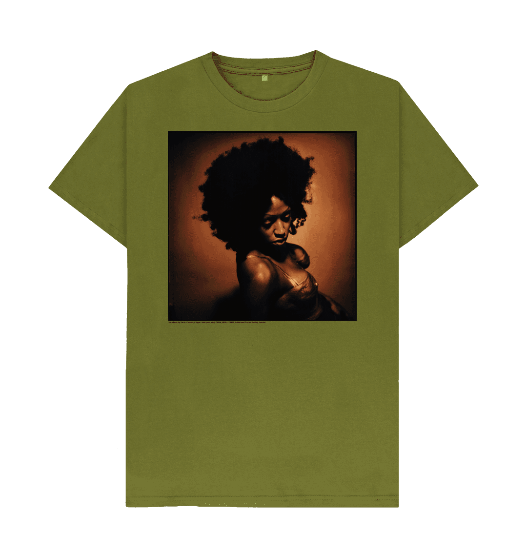 Moss green printed t shirt front