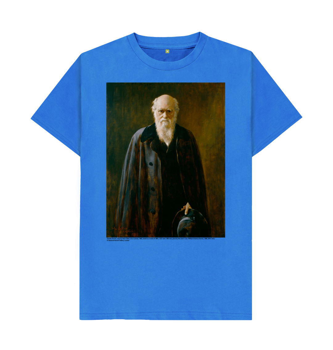 Bright blue printed t shirt front