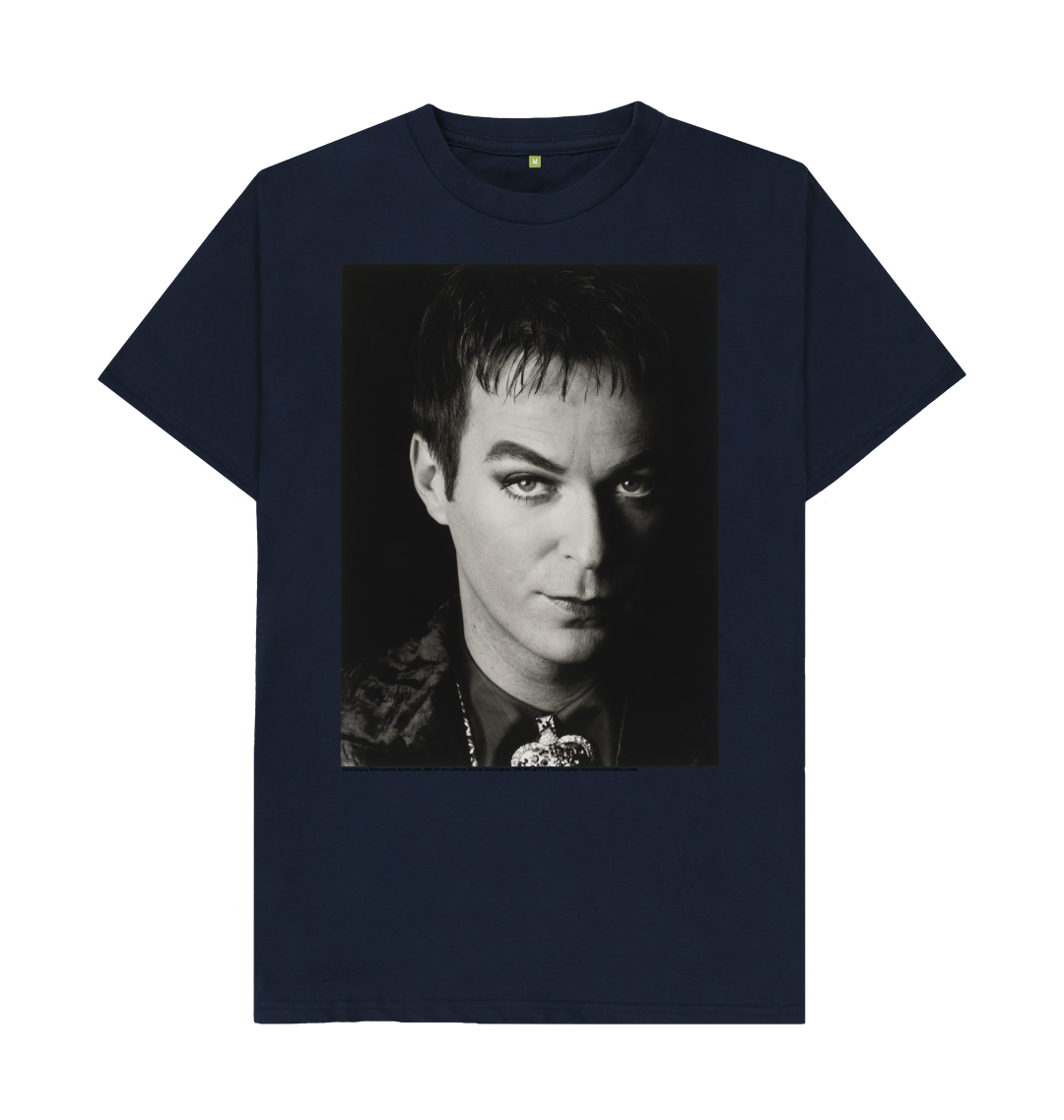 Navy blue printed t shirt front