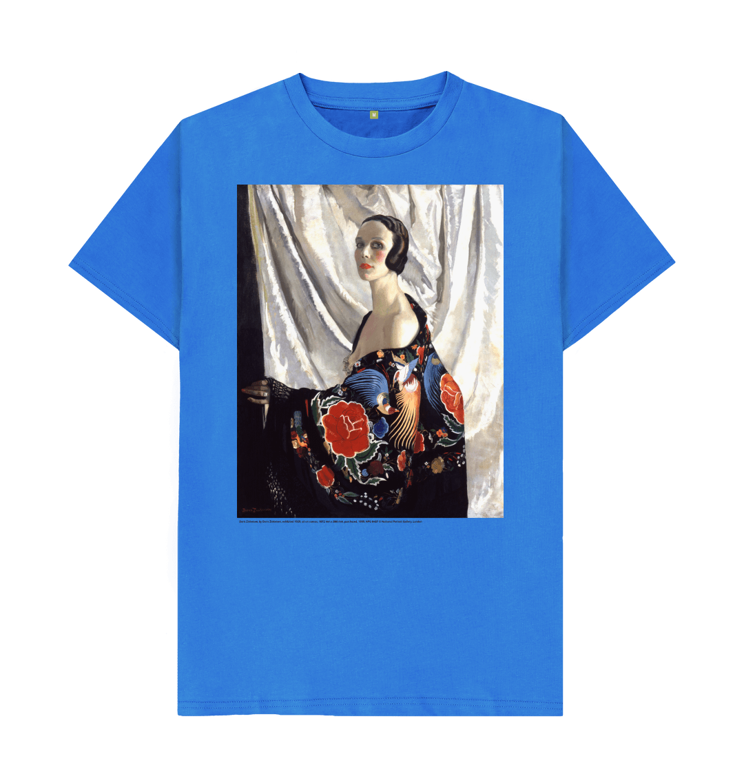 Bright blue printed t shirt front