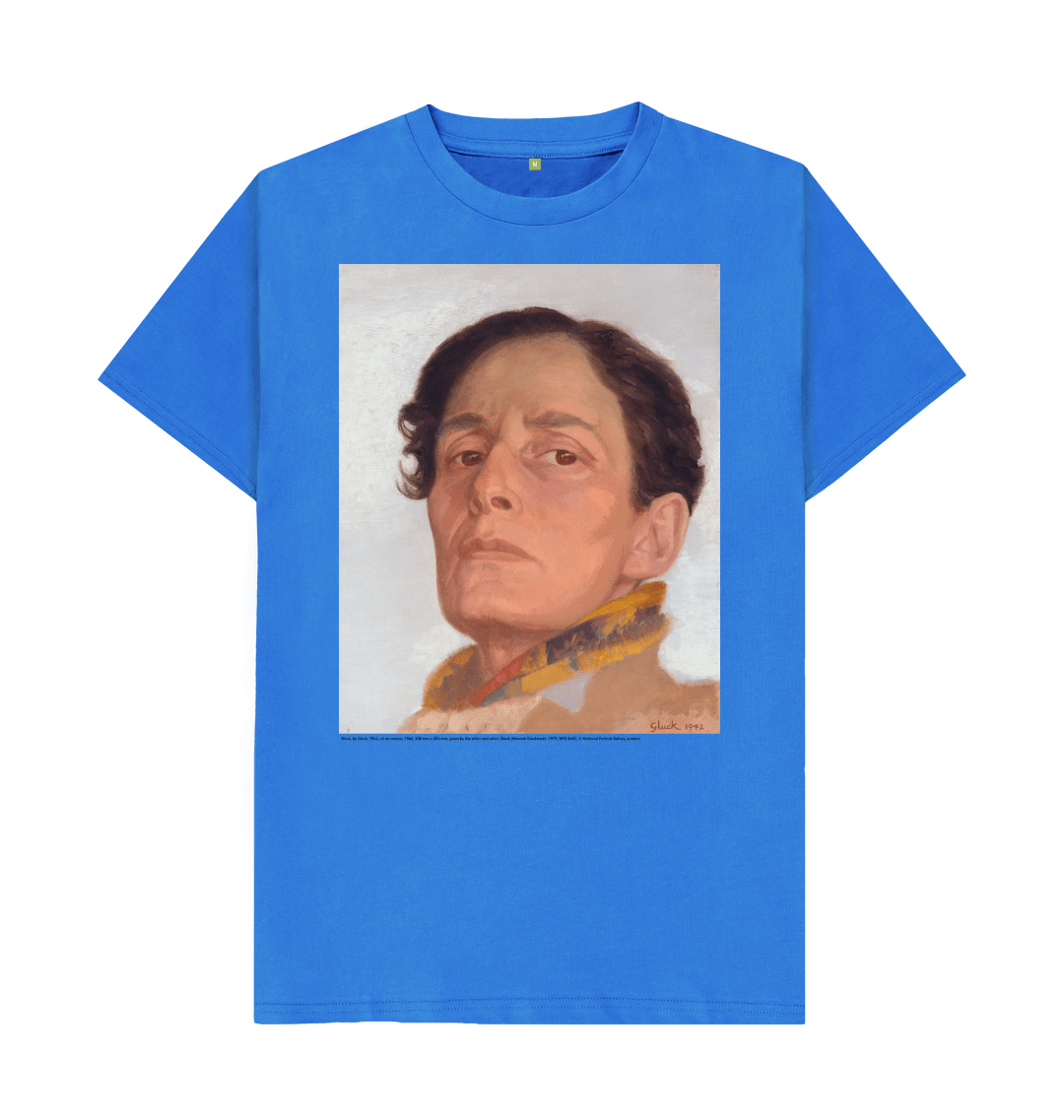 Bright blue printed t shirt front