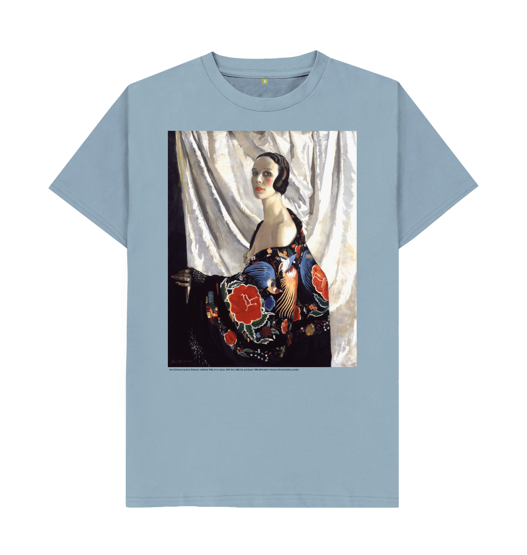 Stone blue printed t shirt front