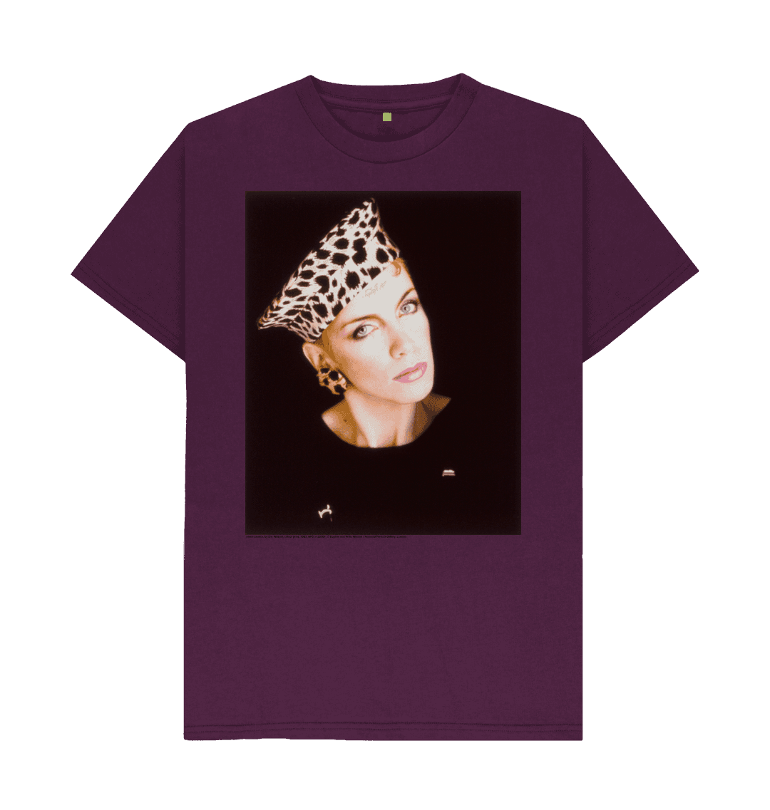 Purple printed t shirt front