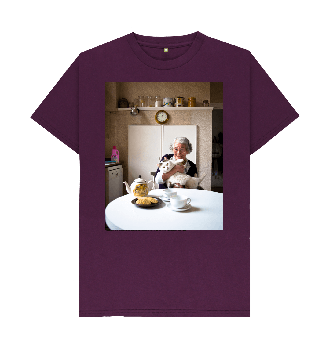 Purple printed t shirt front