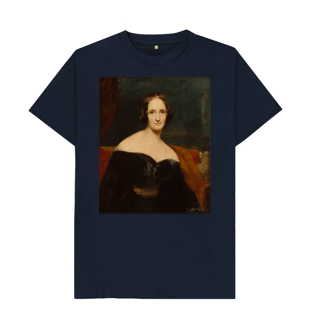 Navy blue printed t shirt front
