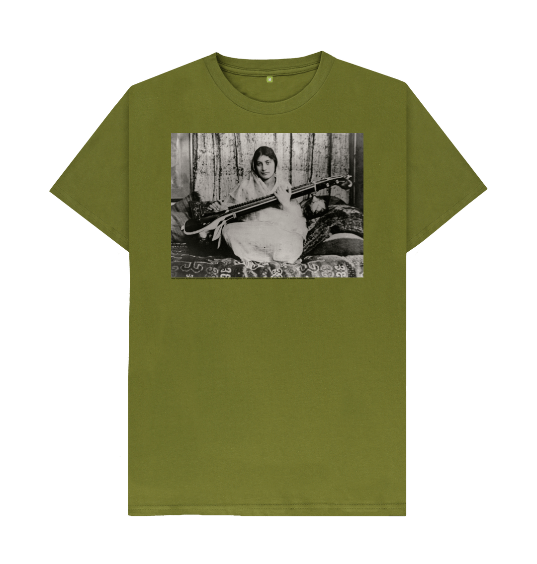 Moss green printed t shirt front