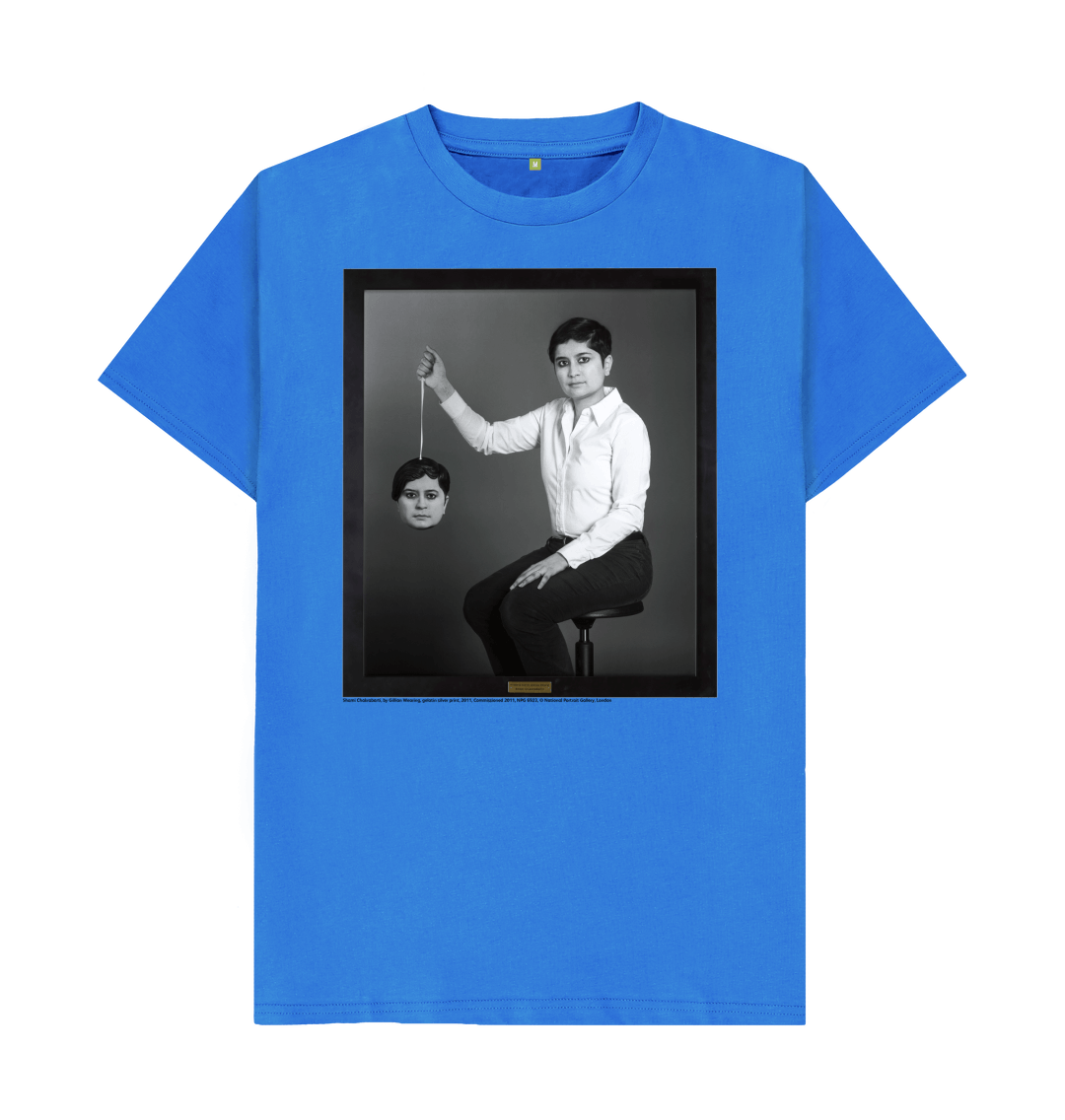 Bright blue printed t shirt front