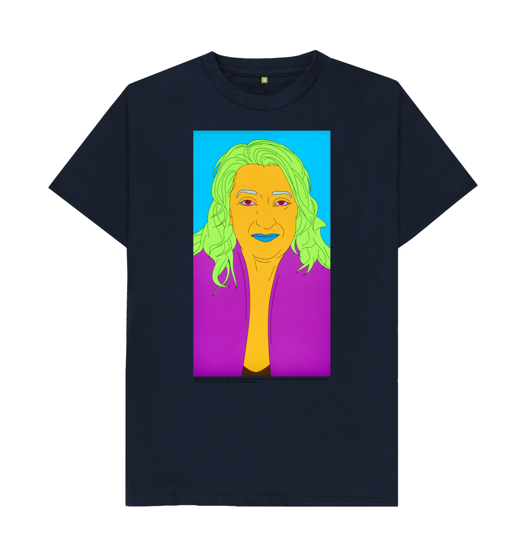 Navy blue printed t shirt front