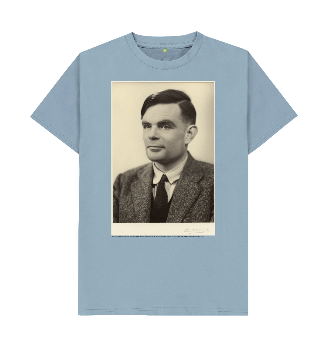 Stone blue printed t shirt front