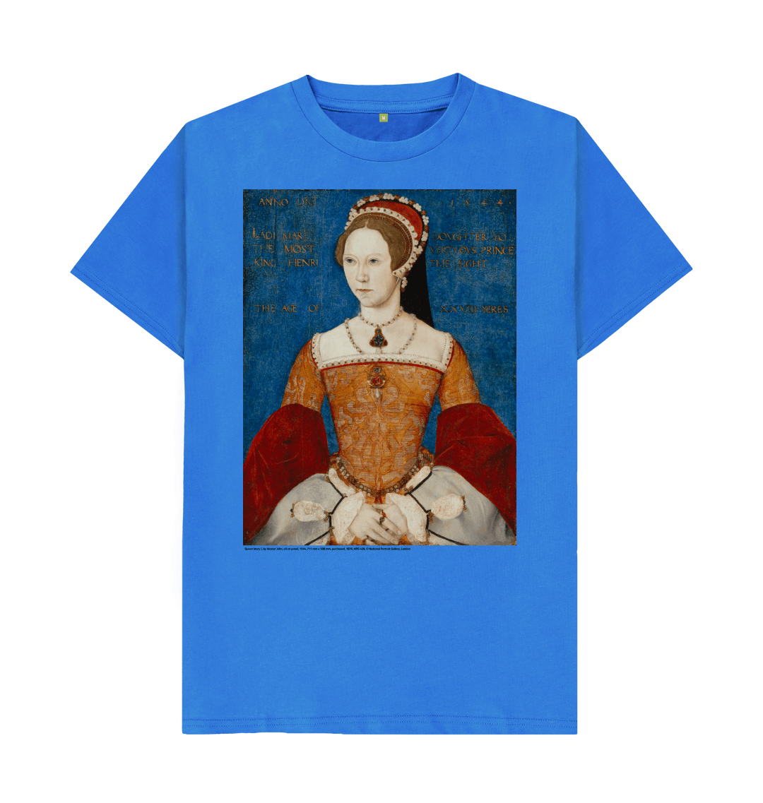Bright blue printed t shirt front