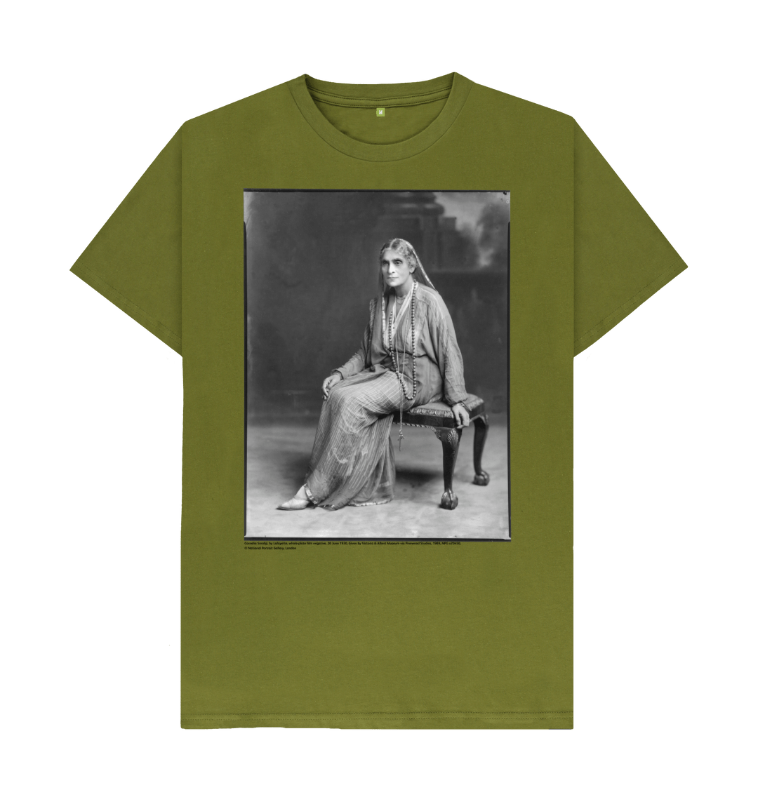 Moss green printed t shirt front