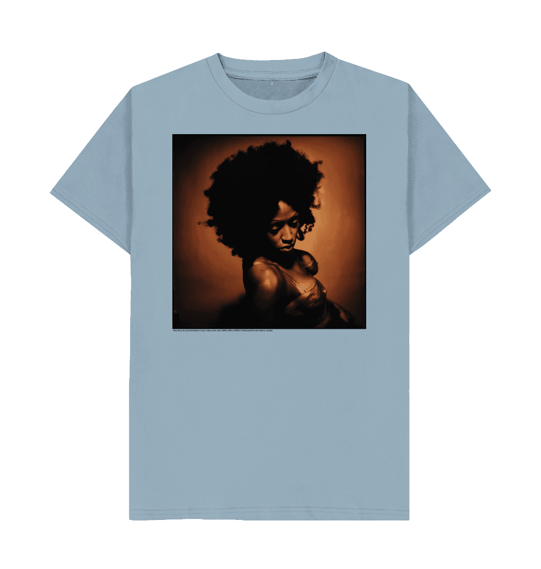 Stone blue printed t shirt front