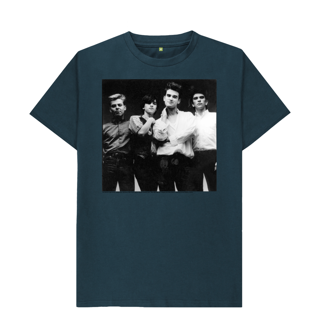 Denim blue printed t shirt front