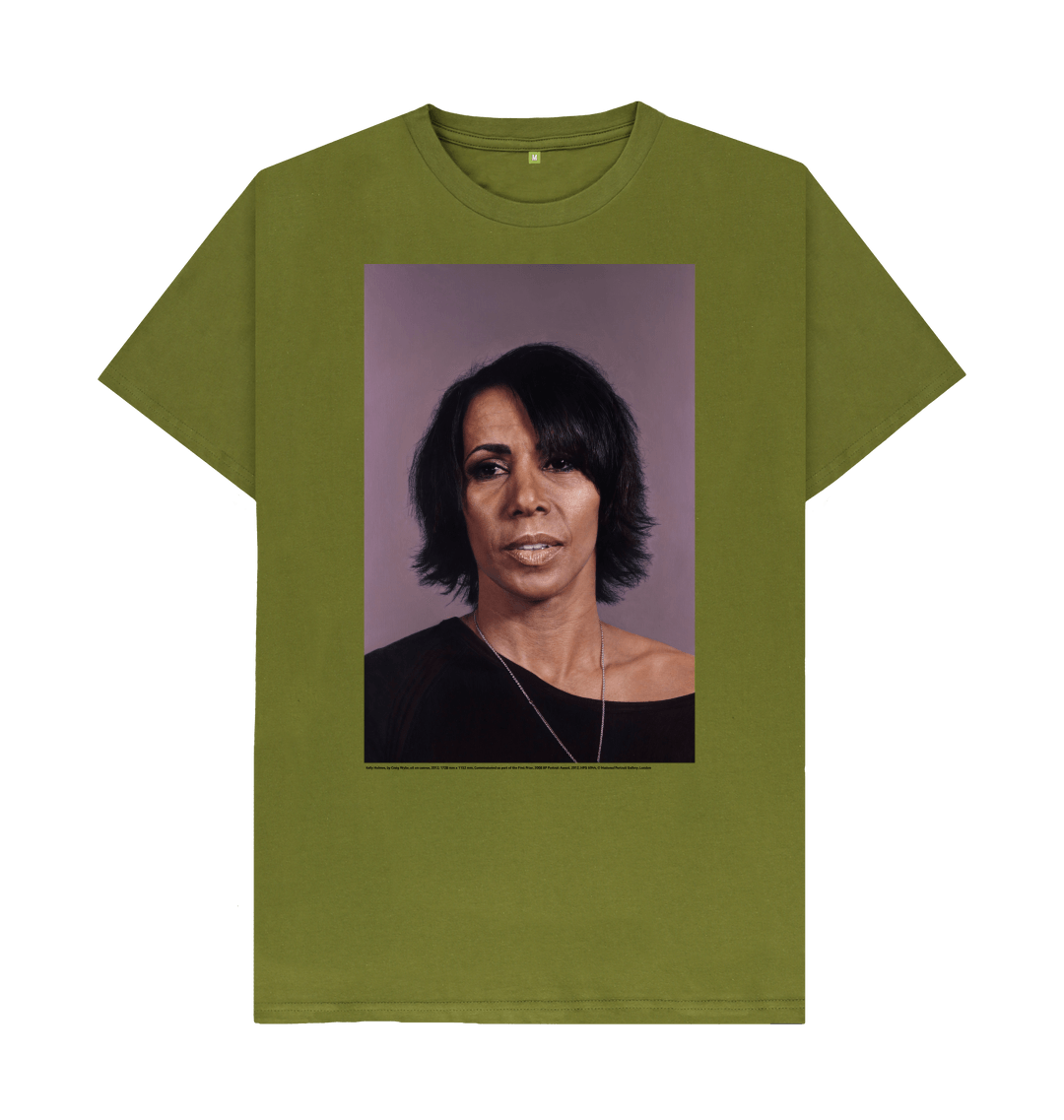 Moss green printed t shirt front