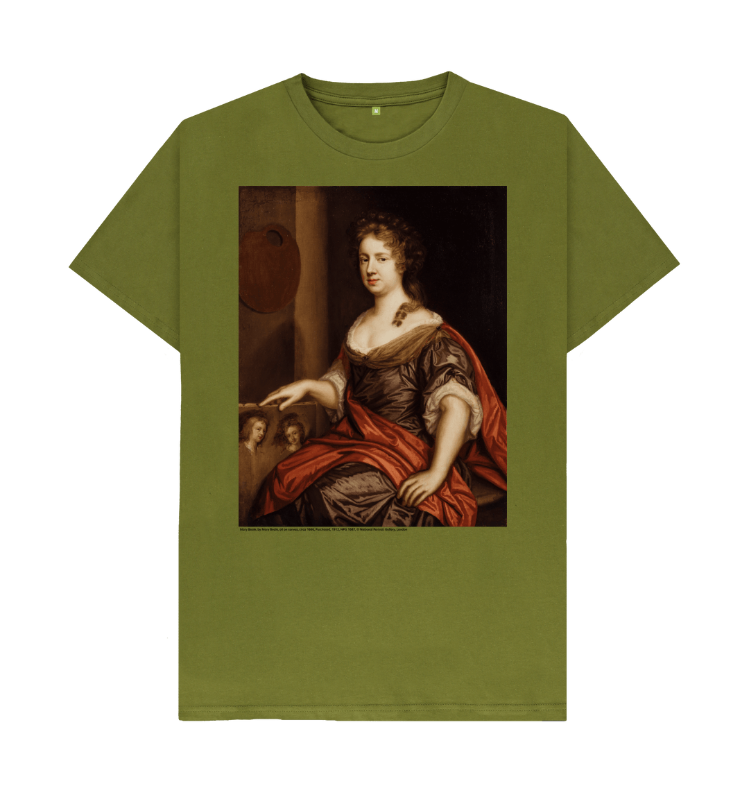 Moss green printed t shirt front