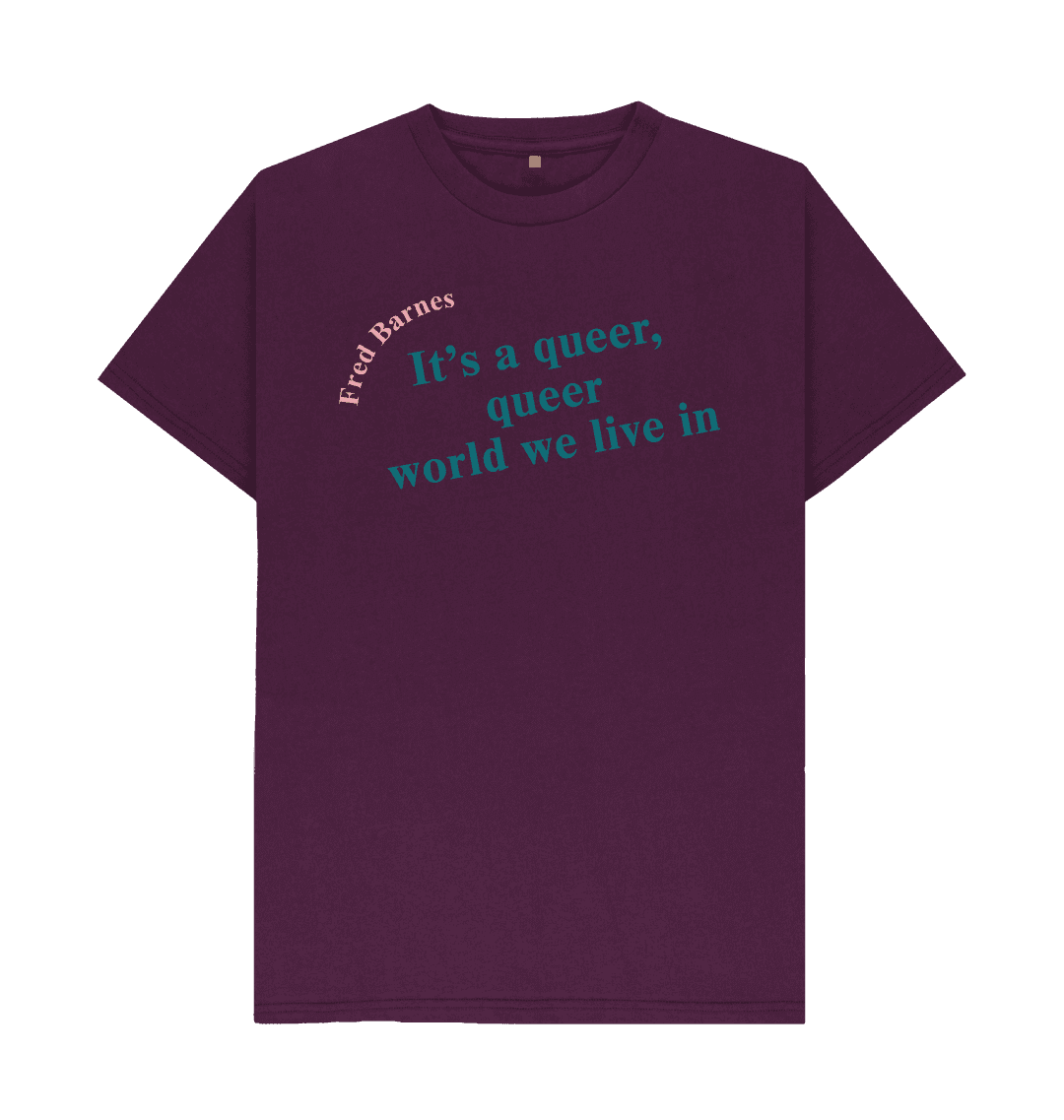 Purple printed t shirt front