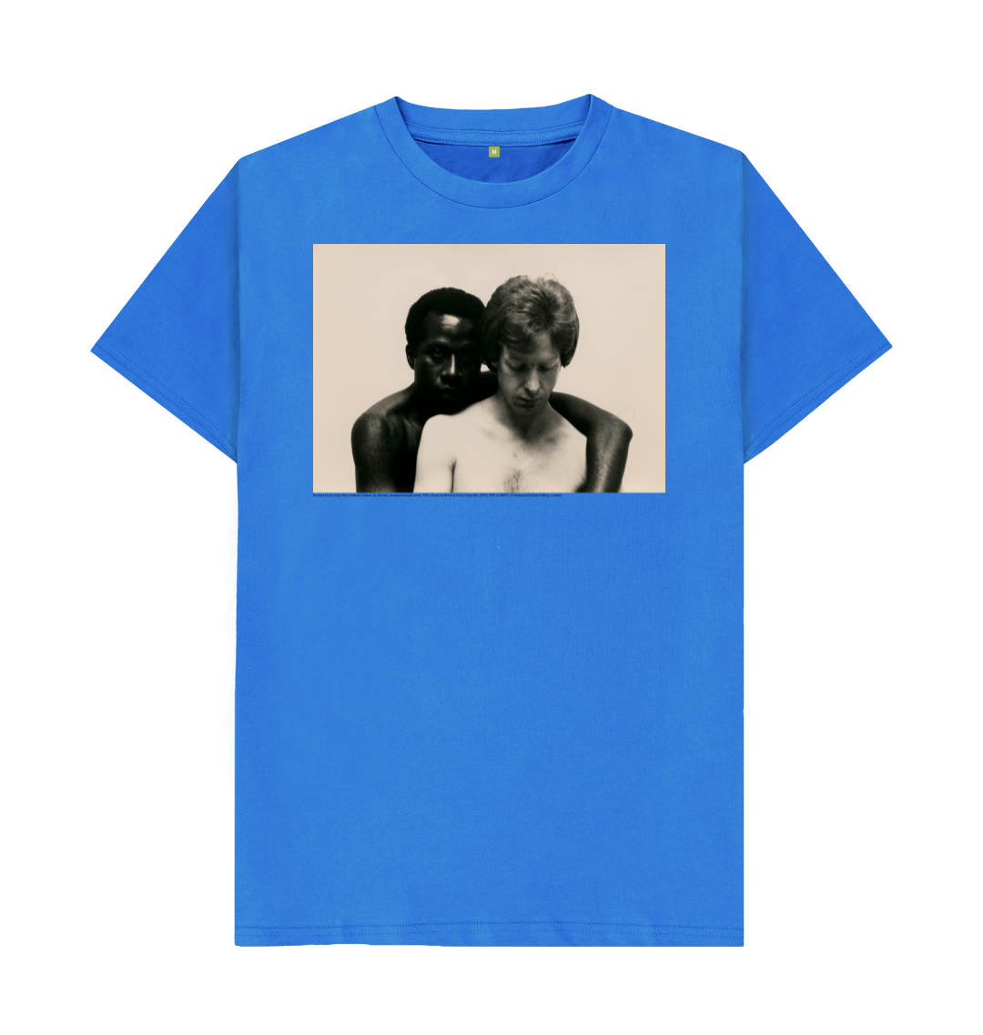 Bright blue printed t shirt front