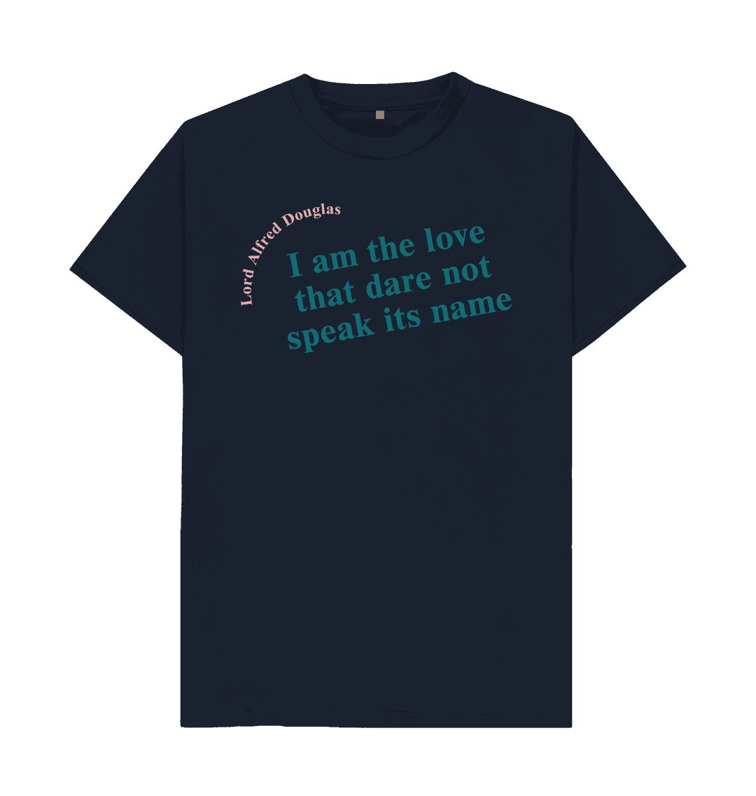 Navy blue printed t shirt front
