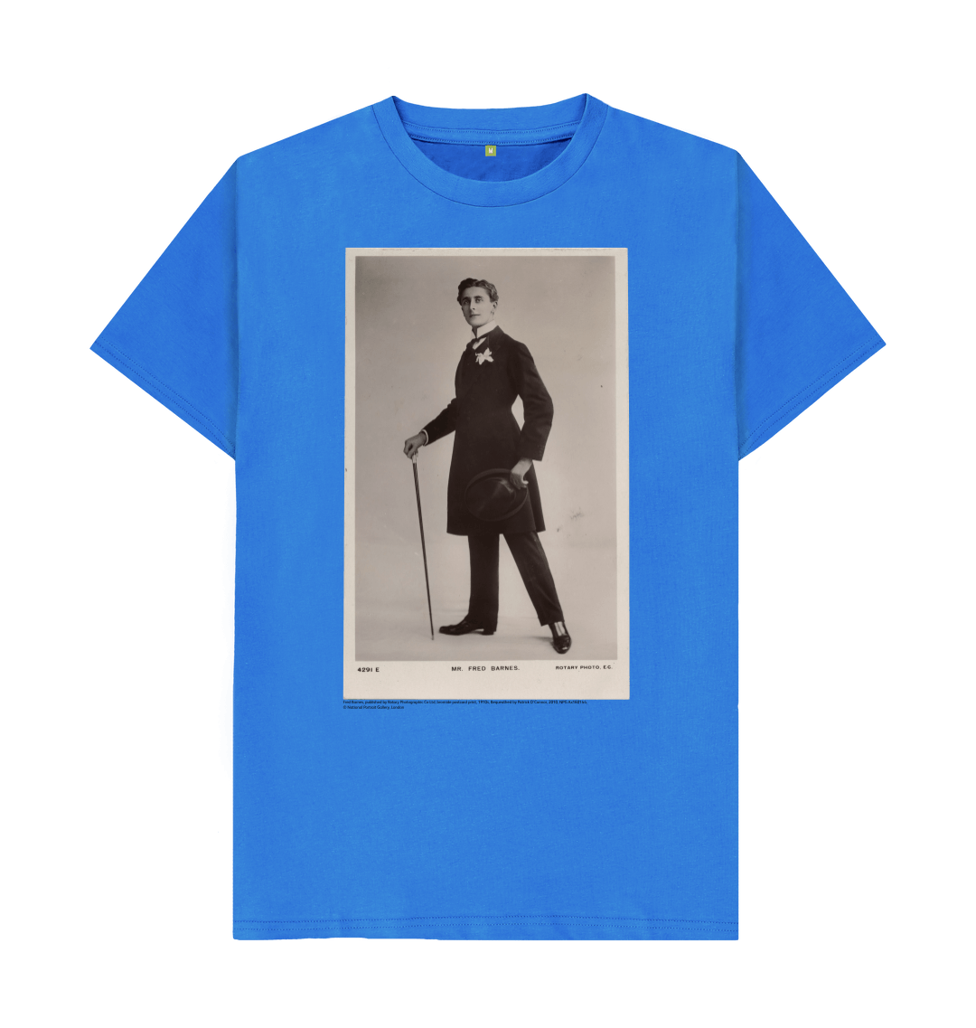 Bright blue printed t shirt front