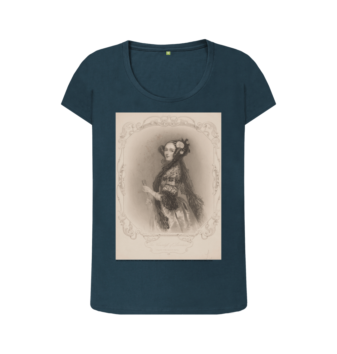 Denim blue printed t shirt front