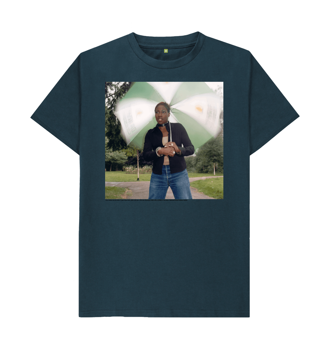 Denim blue printed t shirt front