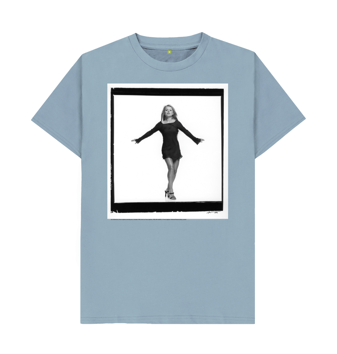Stone blue printed t shirt front