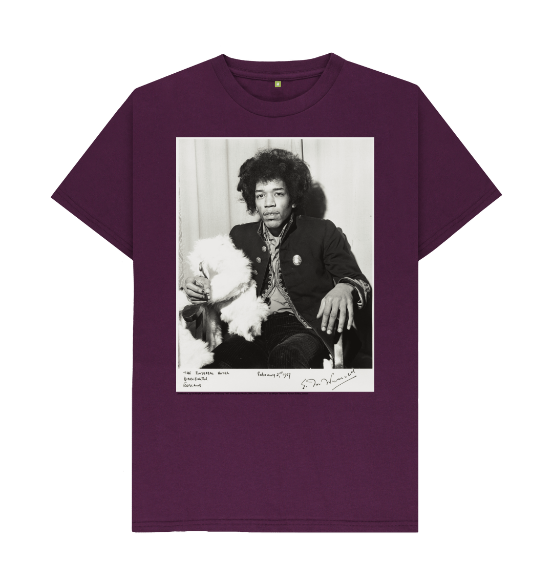 Purple printed t shirt front