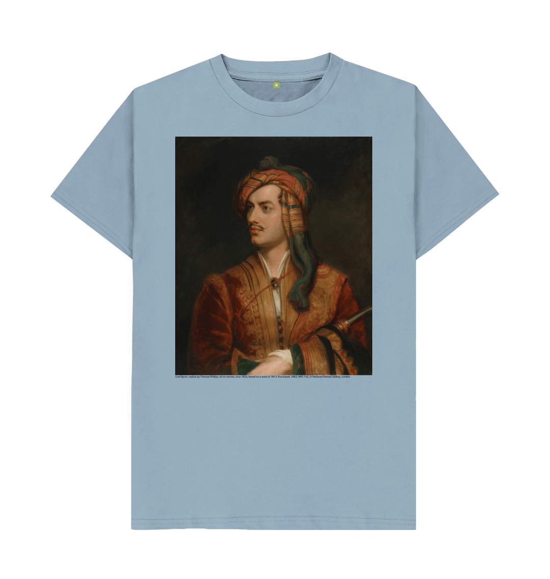 Stone blue printed t shirt front