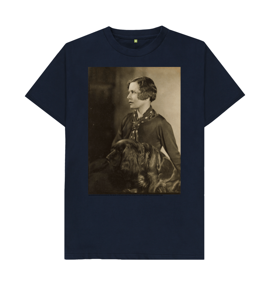 Navy blue printed t shirt front