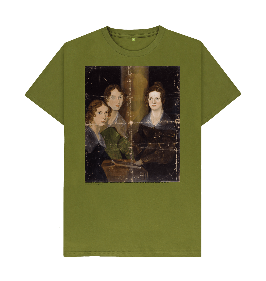Moss green printed t shirt front