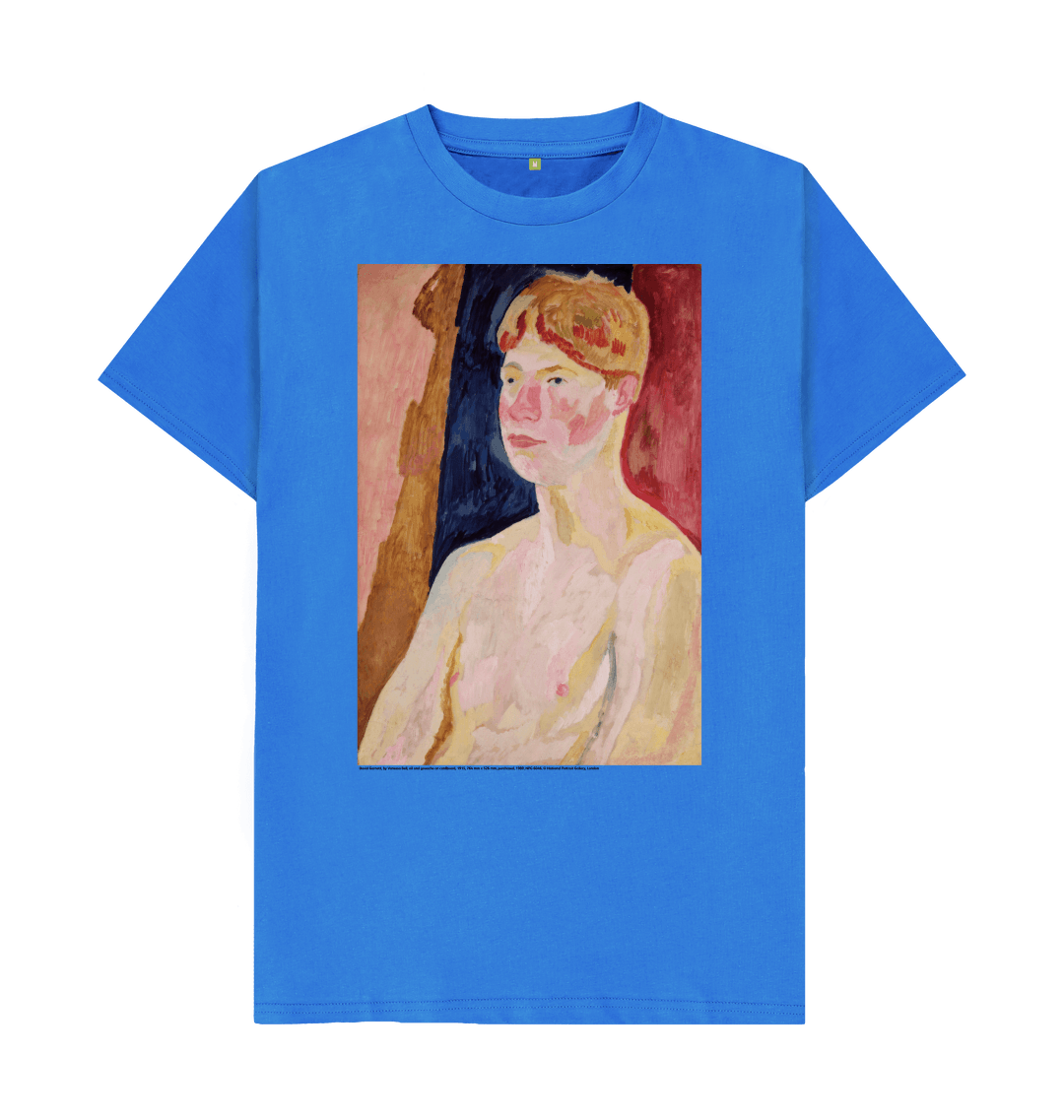 Bright blue printed t shirt front