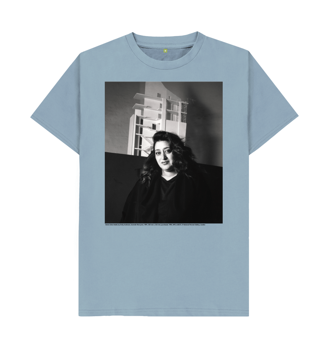 Stone blue printed t shirt front