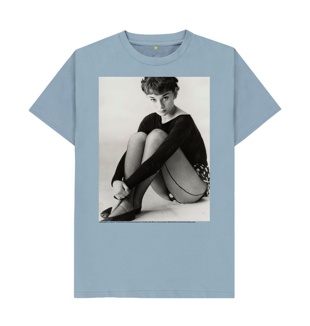 Stone blue audrey hepburn unisex t shirt