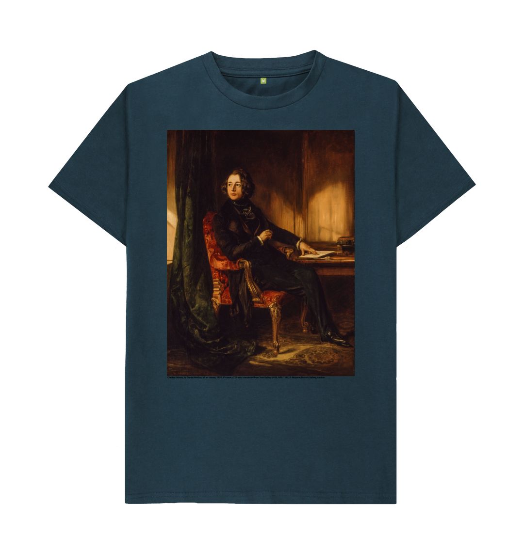 Denim blue charles dickens unisex t shirt