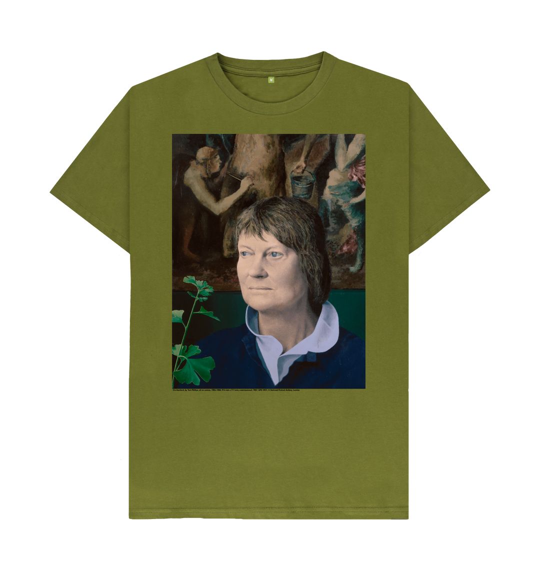 Moss green iris murdoch unisex t shirt