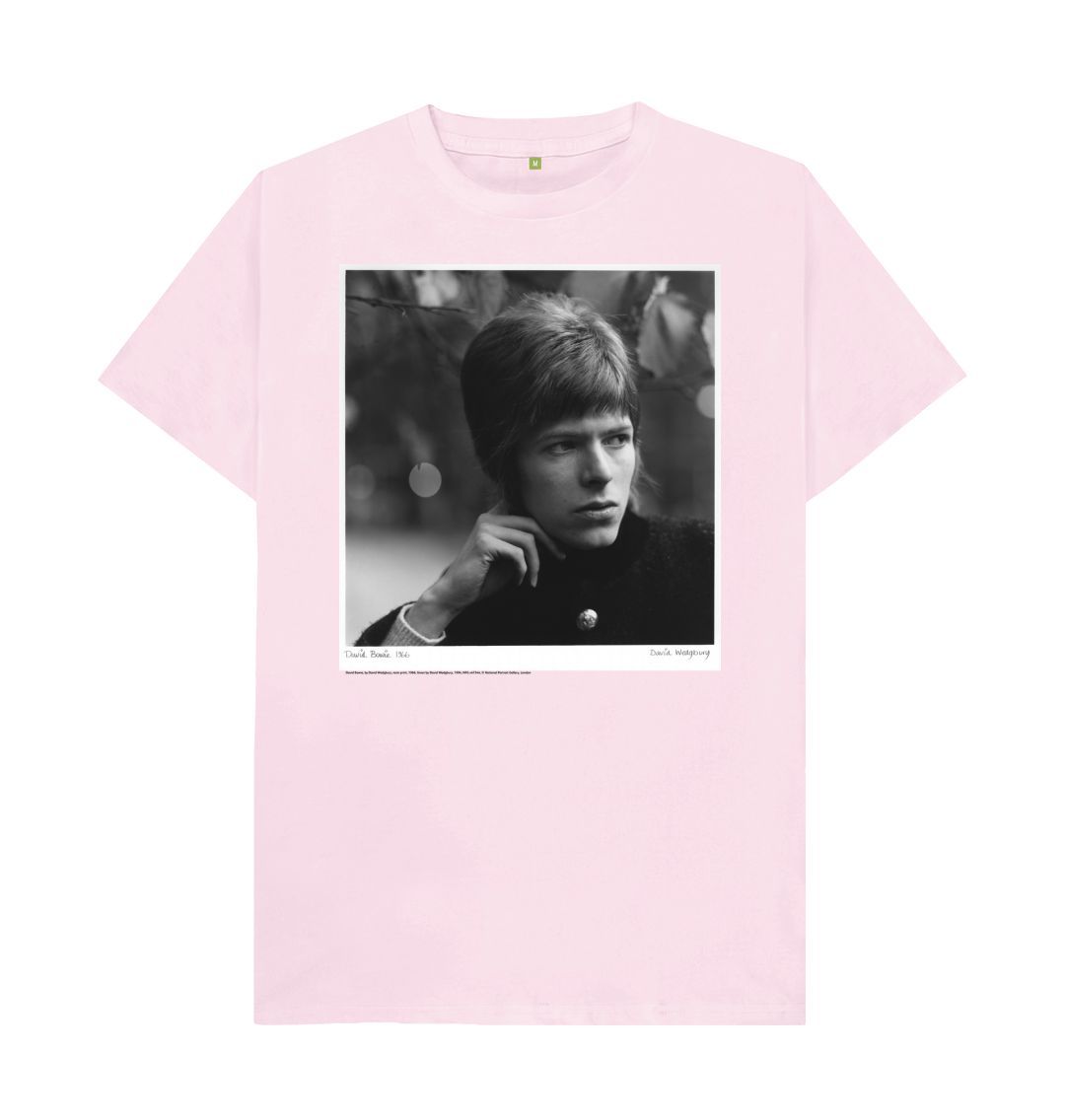 Pink david bowie unisex crew neck t shirt